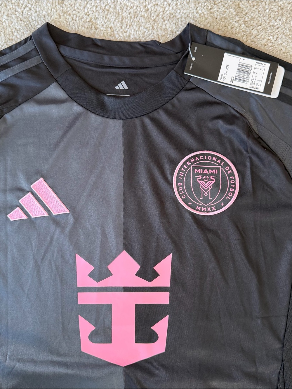 Messi #10 Adidas Black and Pink Inter Miami Mens Soccer Jersey - Picture 3 of 9